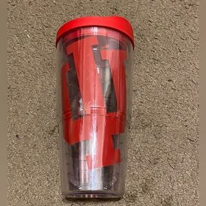 Tervis Indiana Hoosiers‎ Cup Tumbler 24 oz Red Clear Slide Lid Script Indiana